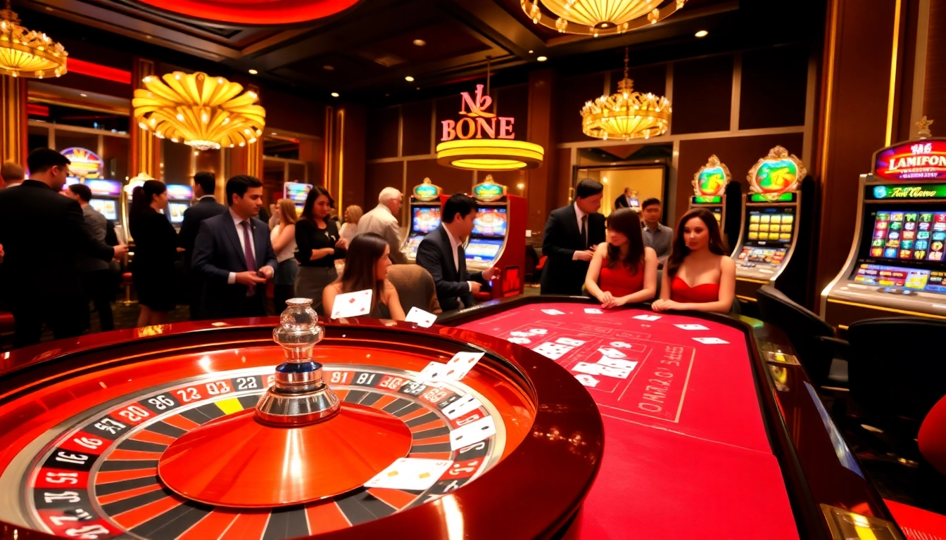 Exciting gameplay at https://789win.associates/ featuring a vibrant casino scene with roulette and slot machines.