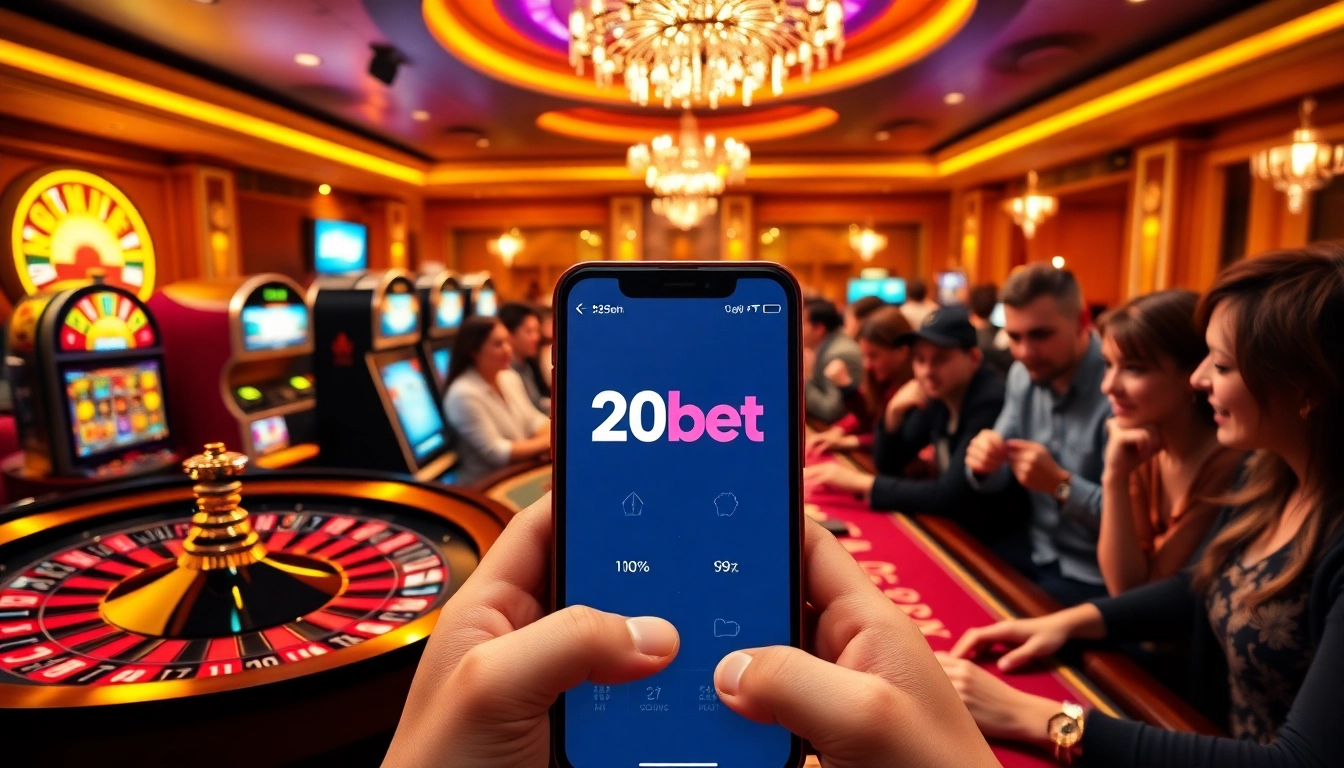 Experience the excitement of betting with 20bet Download on your mobile device, complete with vibrant casino elements.