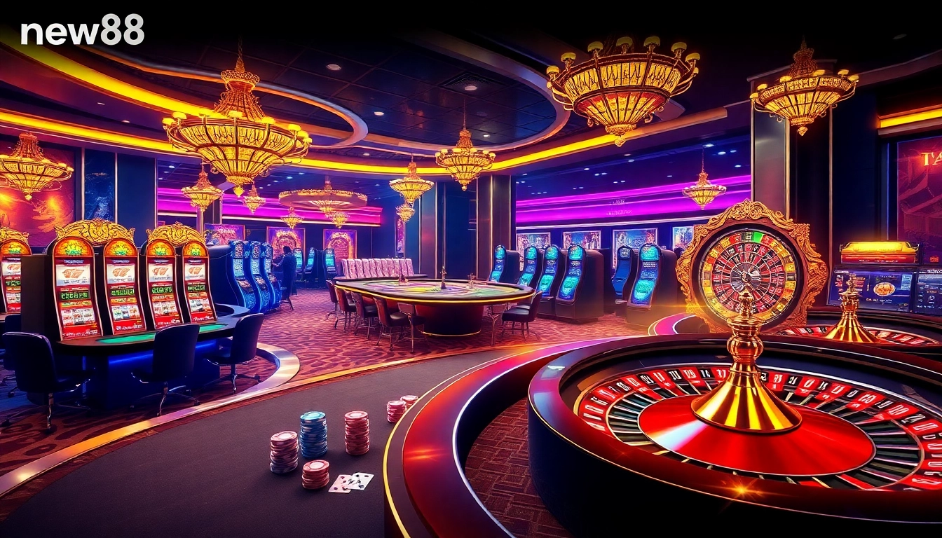 Engage with thrilling online gambling at new888 featuring vibrant casino tables and professional dealers.