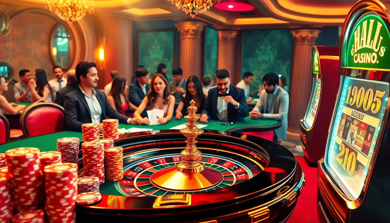 Experience the thrill of casino gaming at https://mk8th.net/ with a luxurious roulette table in an upscale setting.