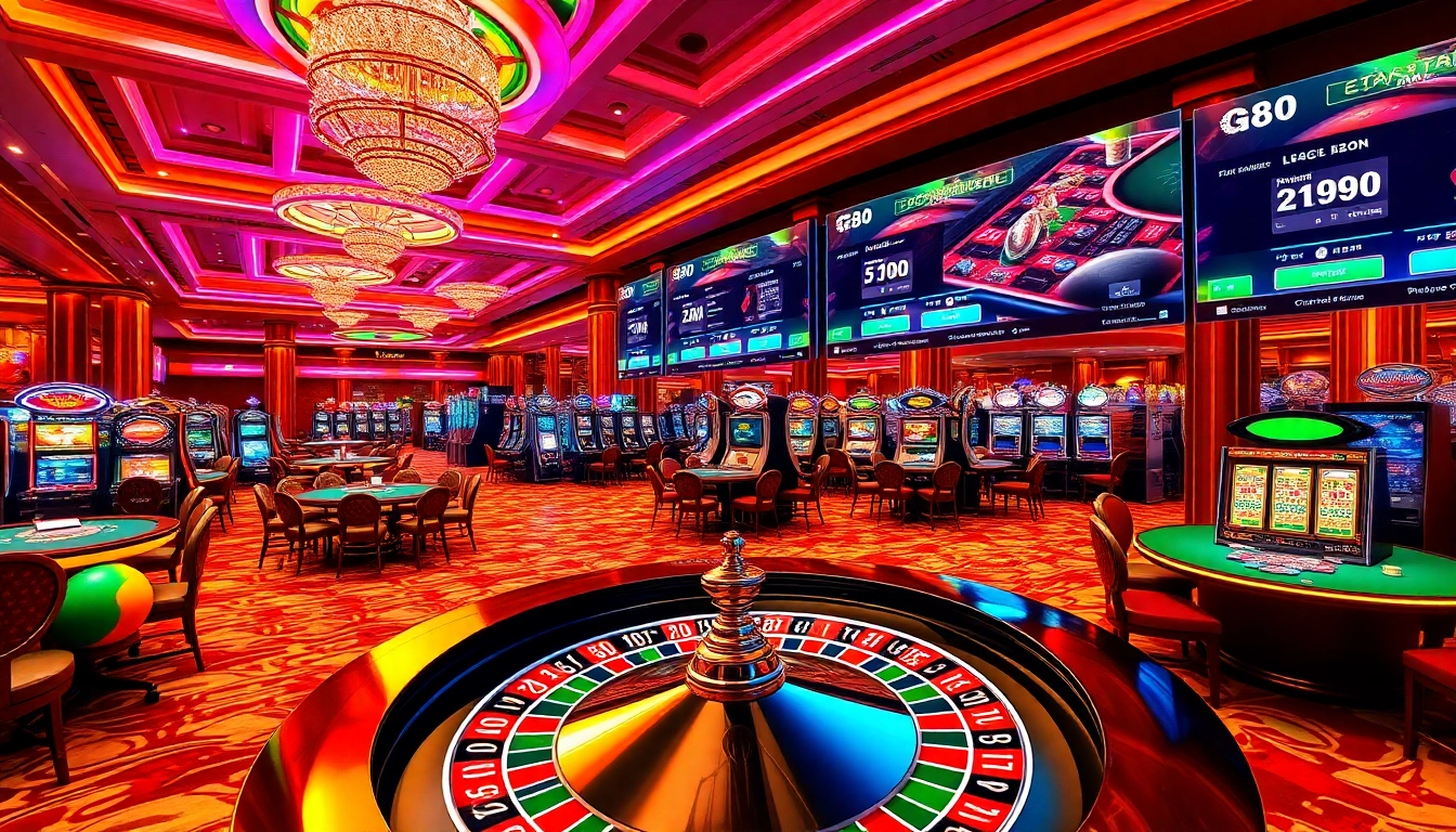 Exciting view of pg88 casino login interface with vibrant gaming tables and roulette wheel.