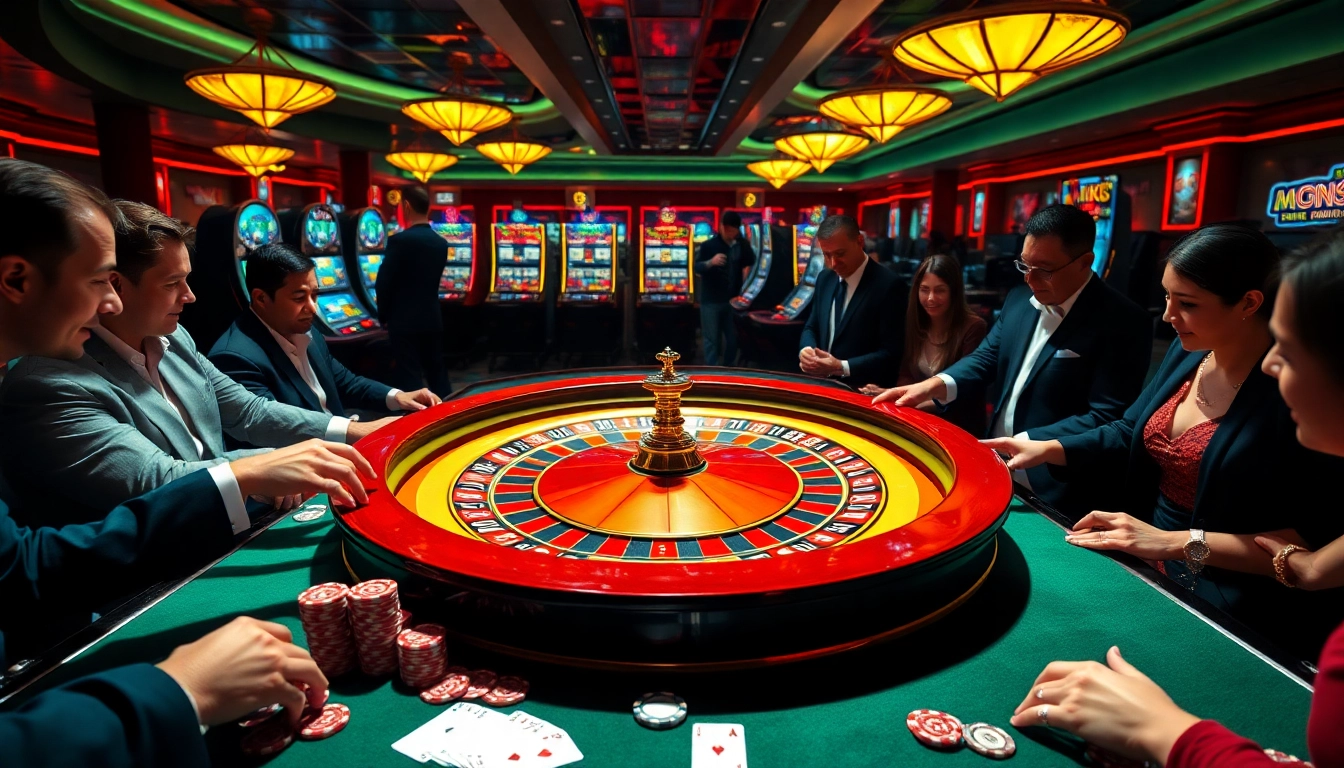 Experience thrilling casino action with MK8's roulette table and vibrant gaming elements.