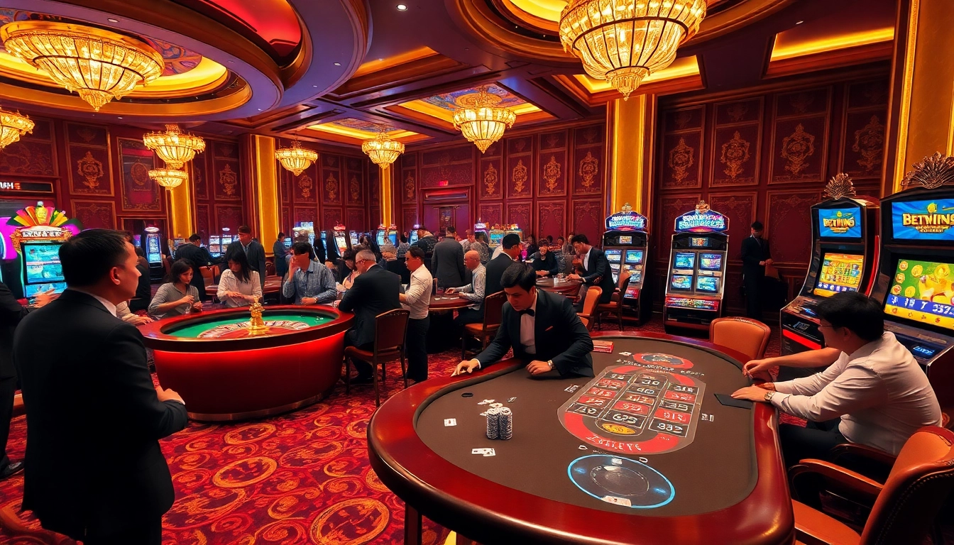 Betwin88 players enjoying a thrilling casino experience at a luxurious gaming table.