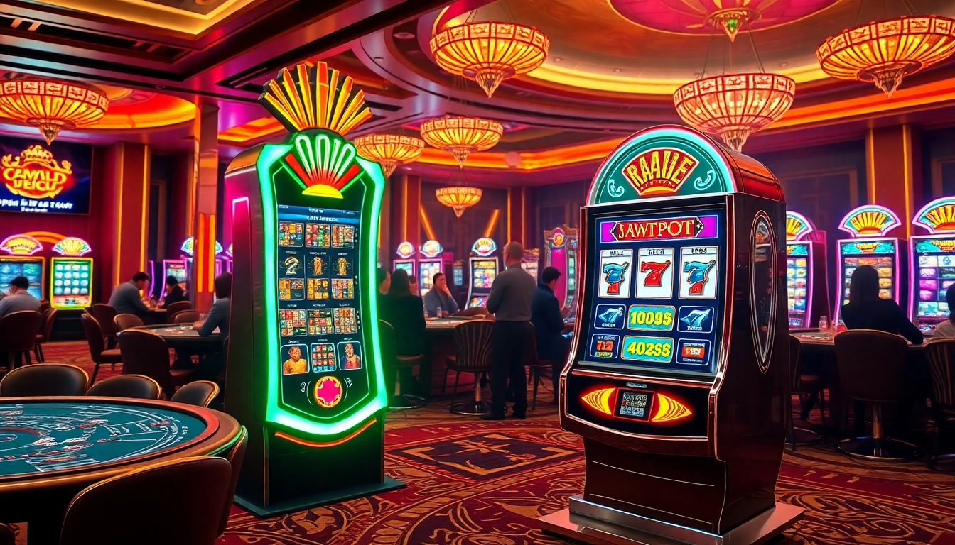 Spin the nổ hũ ee88 slot machine and win impressive jackpots in a vibrant casino setting.