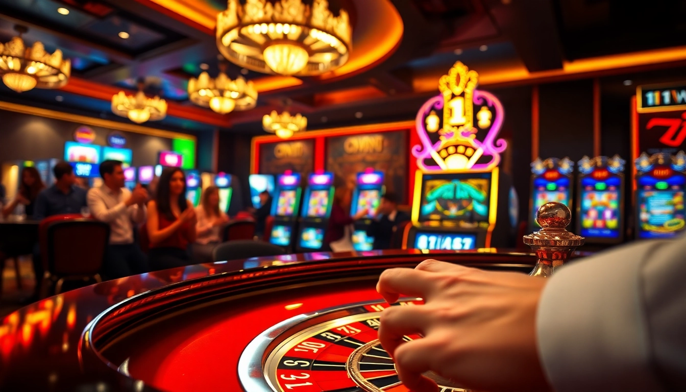 Experience thrilling gameplay at 11WIN with vibrant chips and a captivating roulette table.