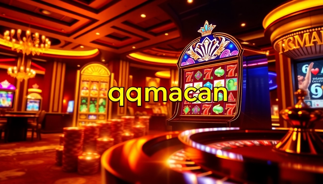 Experience thrilling gameplay at qqmacan with vibrant slot machines and engaging casino elements.