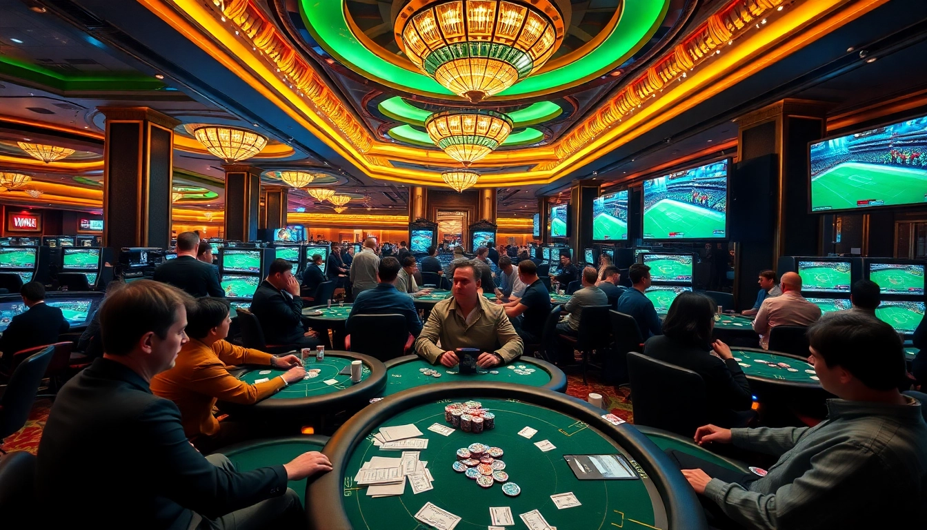 Engage in thrilling แทงบอล experiences at a luxurious casino filled with lively gamers and betting excitement.