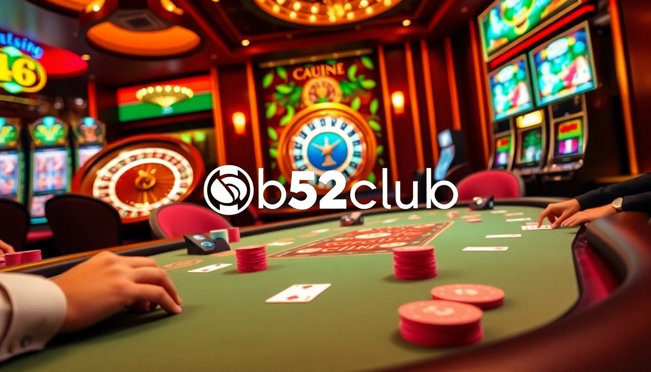 Engaging poker action at b52club highlights a thrilling casino atmosphere.