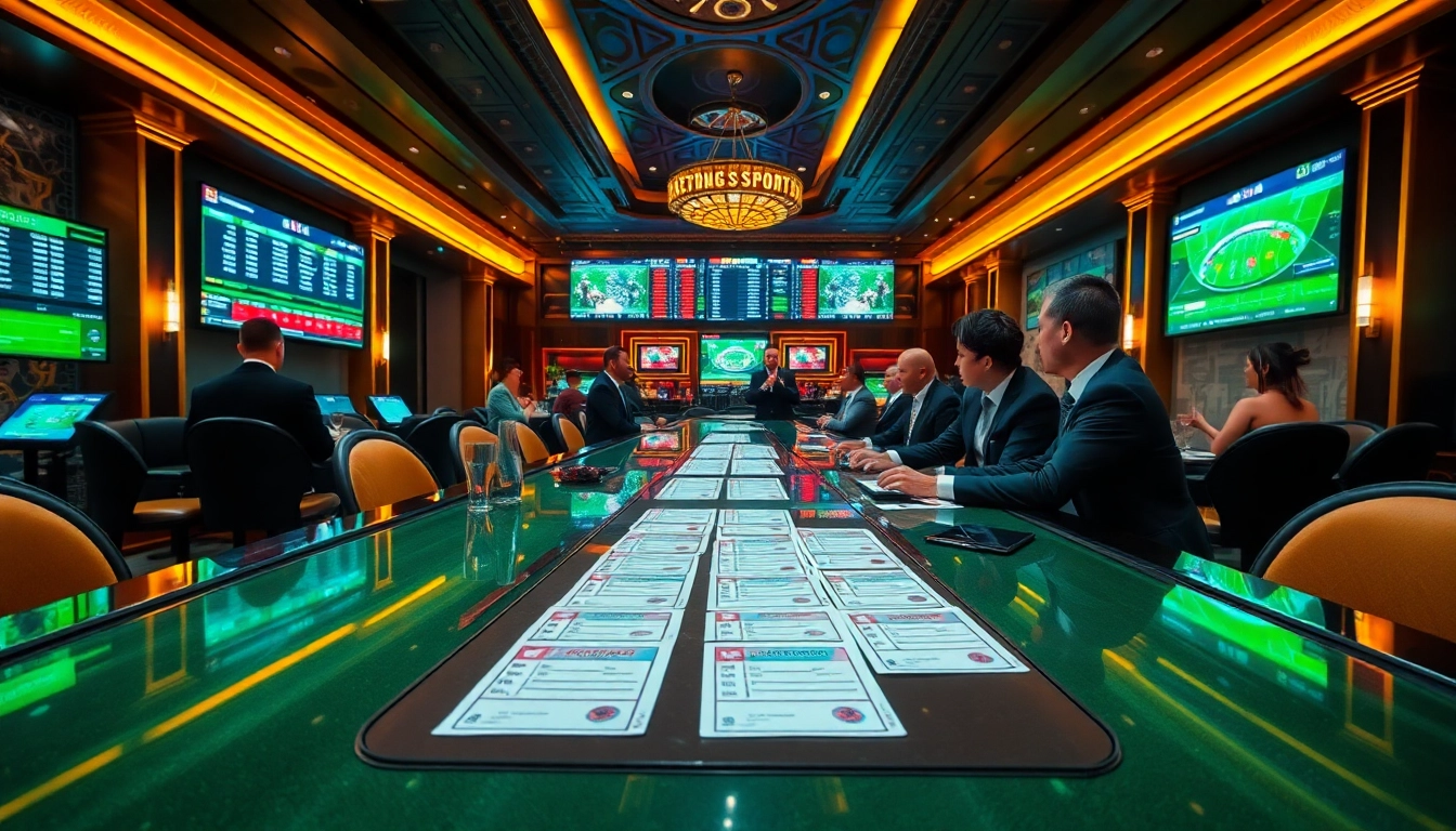 Experience the excitement of thể thao xin88 with vibrant sports betting activities in a luxurious casino setting.