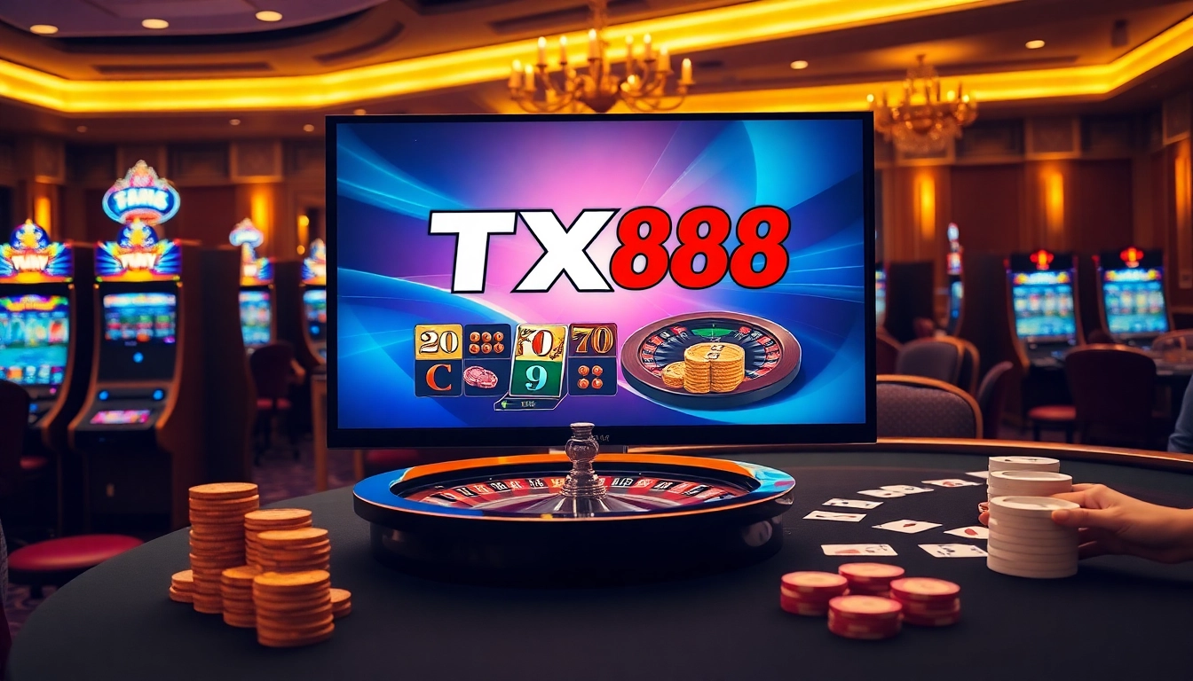 Experience thrilling games on TX88 with vibrant slot machines and a sleek online betting interface.