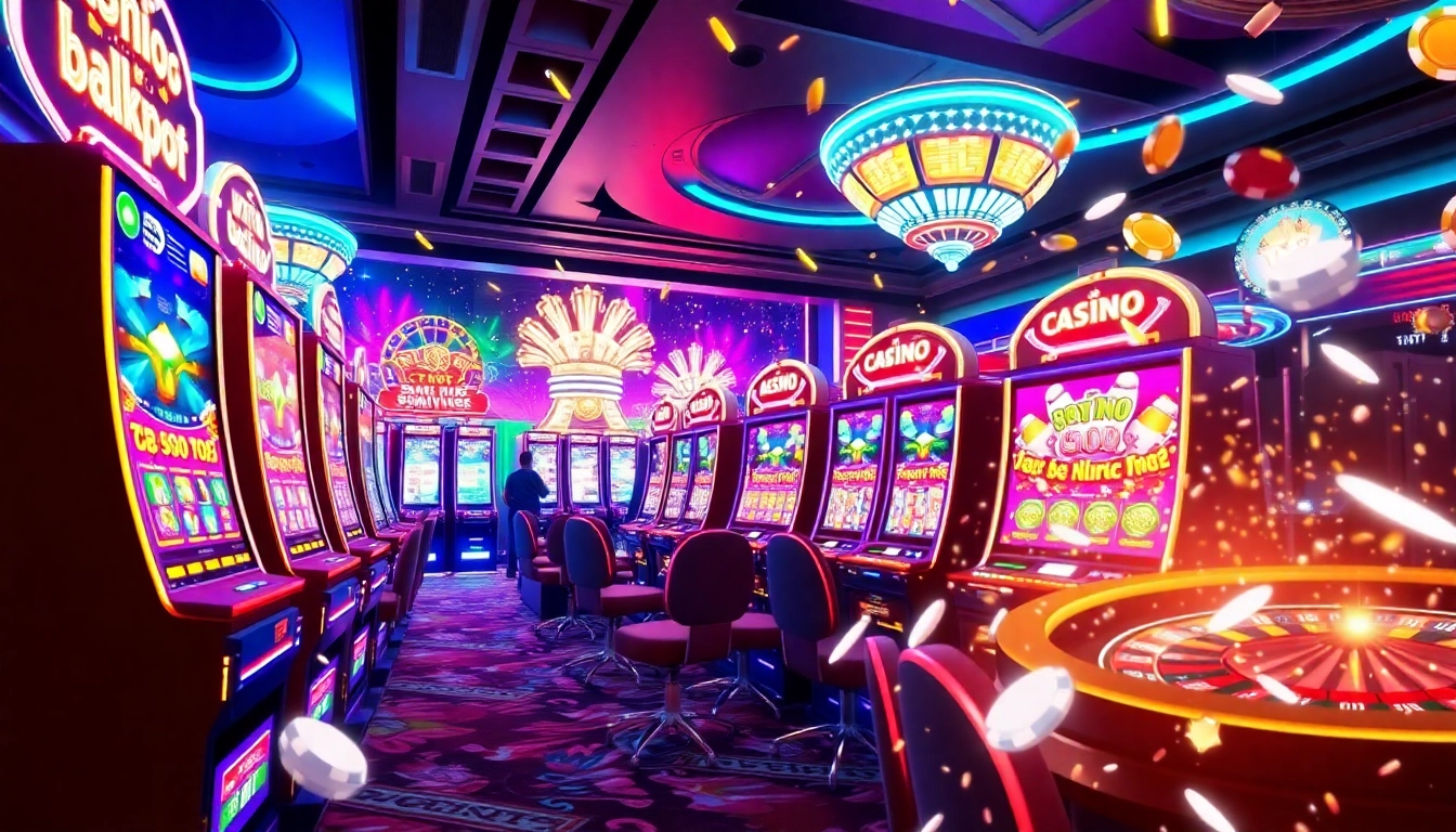 Nổ hũ xn88 slot game capturing the excitement of jackpot wins in a vibrant casino setting.