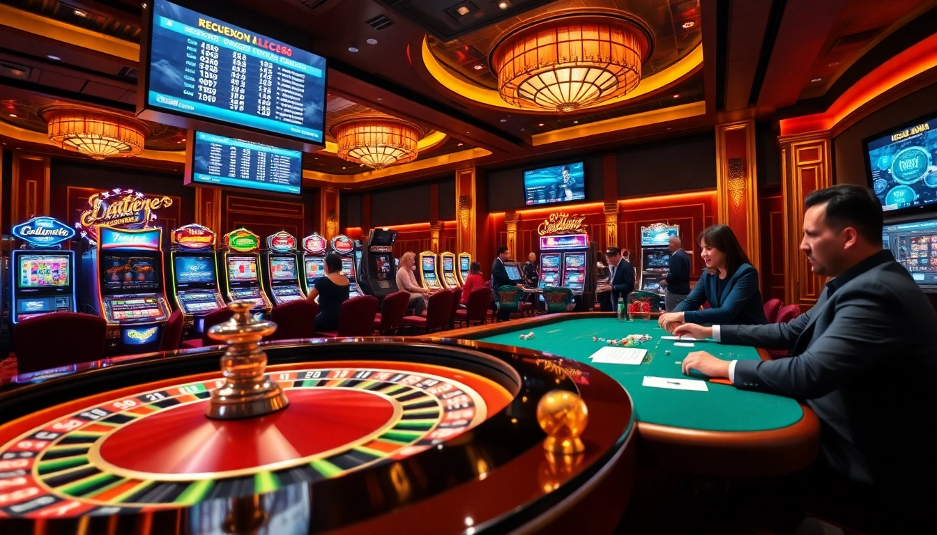 Experience high-stakes gaming at trang chu lc88 with vibrant roulette and poker tables.