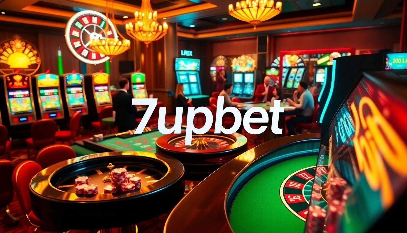 Experience the thrill of online gambling with 7upbet at luxurious casino tables and vibrant slot machines.