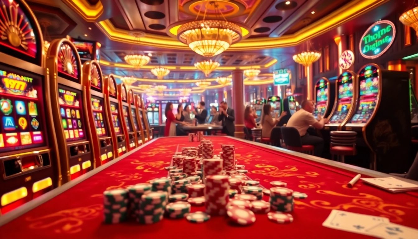 Engage in exciting BK8 สล็อต gameplay with vibrant slot machines and glamorous casino elements.