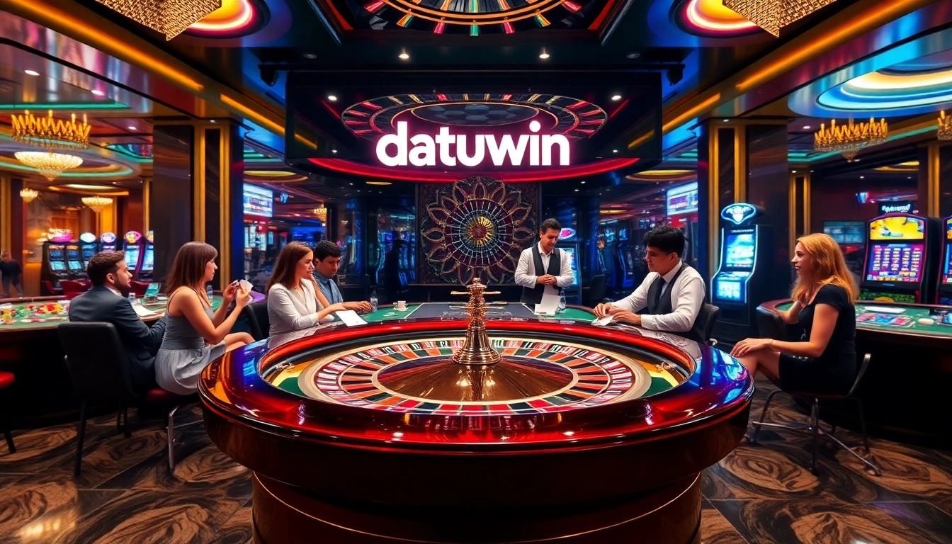 Para pemain menikmati sensasi roulette dan mesin slot di kasino Datukwin.