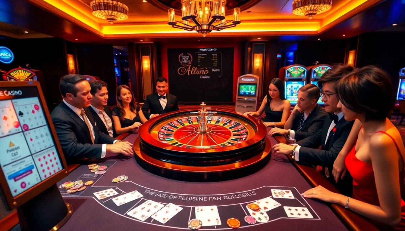 Engage in thrilling gameplay at Pushpa Club's vibrant casino, featuring roulette and blackjack tables.