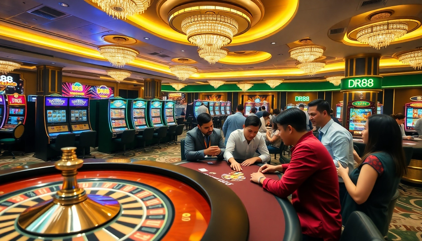 Experience the thrill of DR88 casinos with vibrant gaming scenes and luxury.