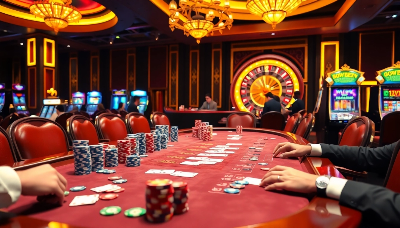 Experience the thrill of vn88 with an exciting casino environment featuring poker and roulette.