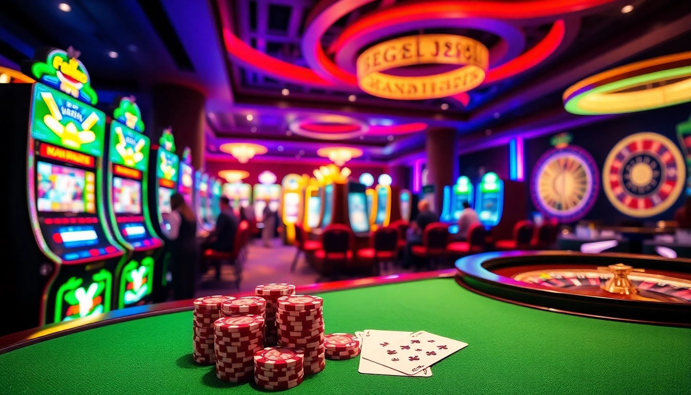 Players enjoying the immersive experience of apiraja88 at luxurious casino slot machines.