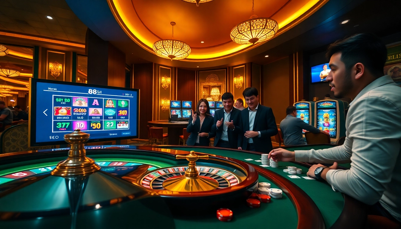 Experience thrilling gameplay at 88i with exciting casino scenes and vibrant graphics.