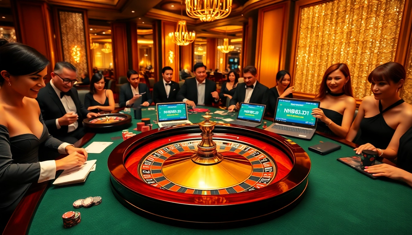 Gamblers enjoy thrilling action at a roulette table inspired by https://nh8833.com/ showcasing luxury and excitement.