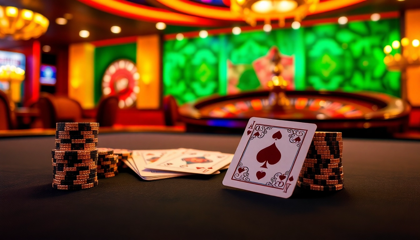 Experience high-stakes excitement at hm88 net with chips and cards on a luxurious poker table.