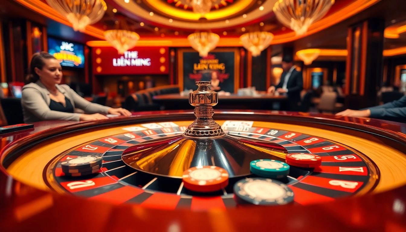Experience the excitement of liên minh kjc at an elegant casino table with vibrant action and luxury.