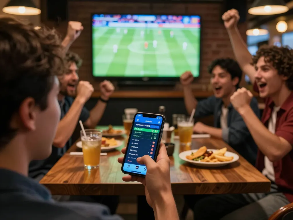 Engaging with kèo bóng đá hôm nay via mobile app during an exciting sports betting event