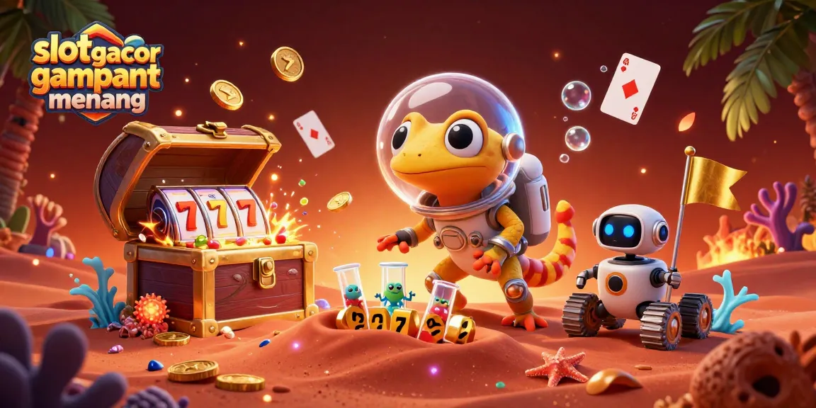 Spin the reels on slot gacor gampang menang for a chance to uncover massive jackpots in this vibrant casino-themed scene.