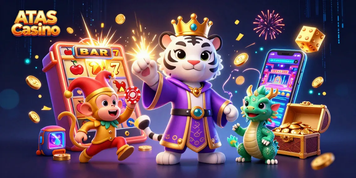 Experience thrilling wins at ATAS Casino with vibrant slots and engaging characters.
