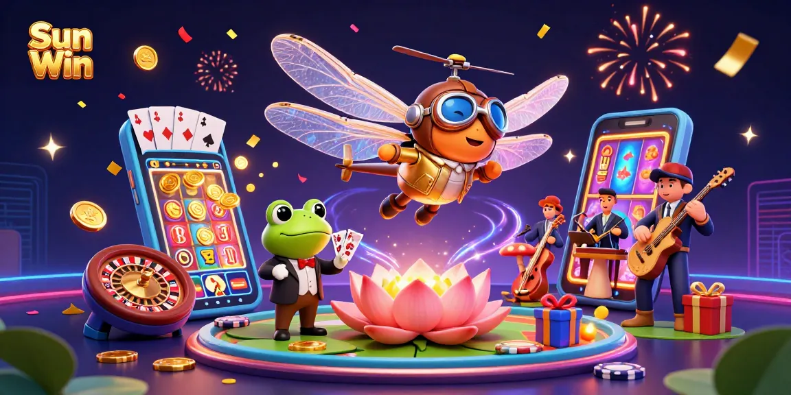 Engage with Sun Win's thrilling gaming experience featuring vibrant casino elements and dynamic characters.