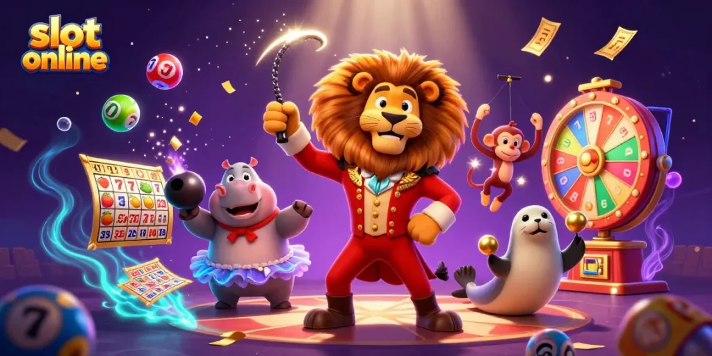 Slot online menghadirkan keseruan dengan simbol buah dan jackpot dalam ilustrasi 3D yang energik.